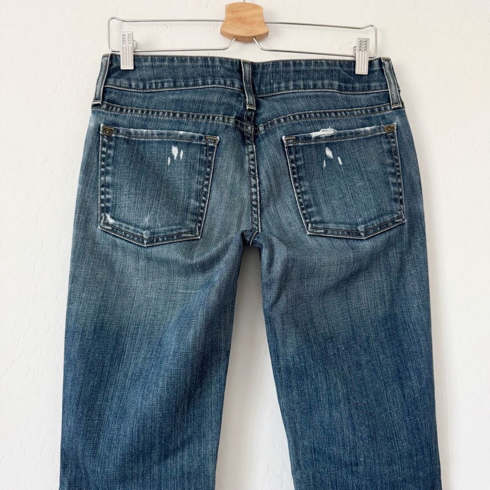 Vince Flare Low Rise Jeans in Mykonos Wash Distressed Size 28 - Picture 6 of 14